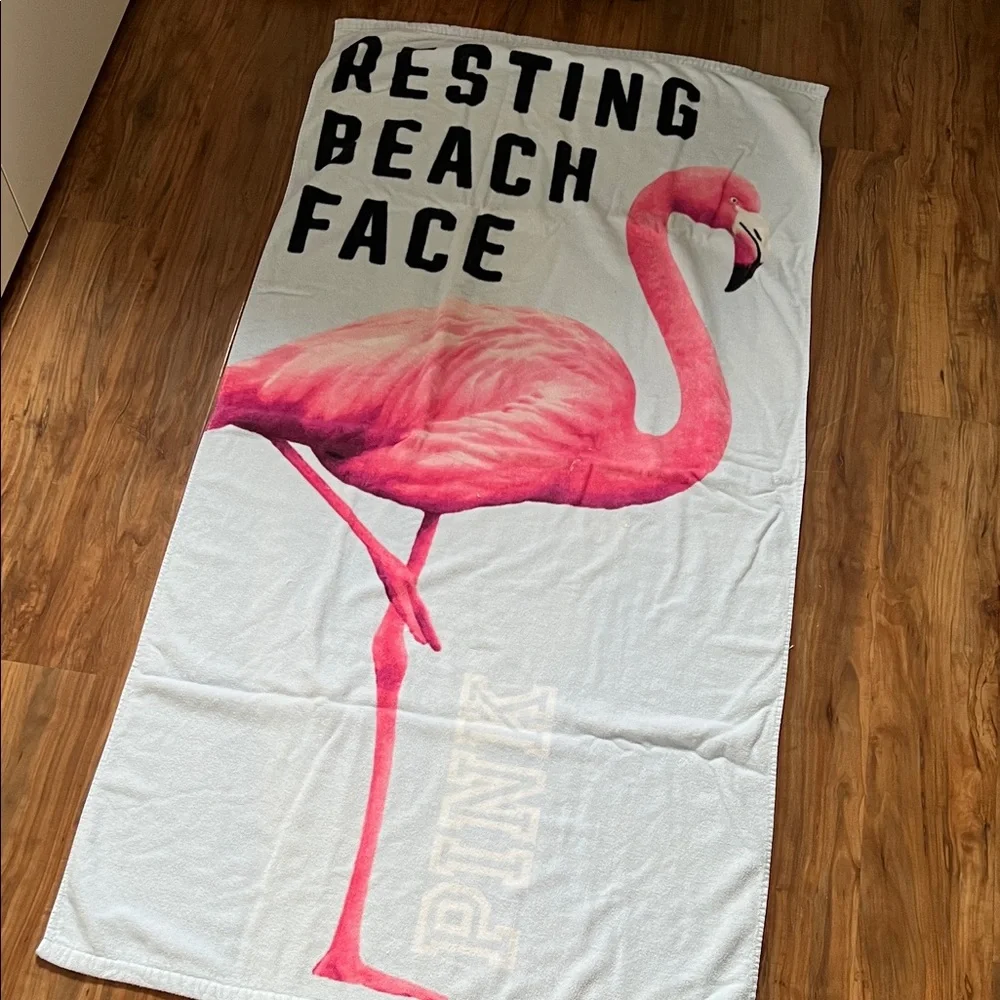 PINK Victoria's Secret Flamingo Beach Towel